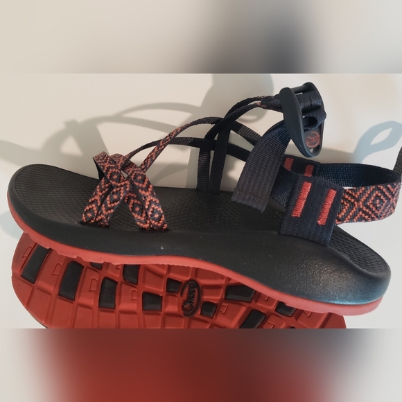 Chaco ZX1 Ecotread Padded Eclipse Sandals Girls Size 6 Kids JR Orange Black - Picture 12 of 16